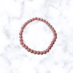 Baby Pink Glass Pearl Stretchy Bracelet