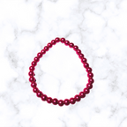 Hot Pink Glass Pearl Stretchy Bracelet