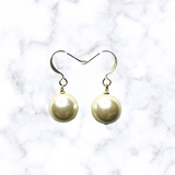 White Glass Pearl Earrings