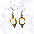 Amber & White Earrings