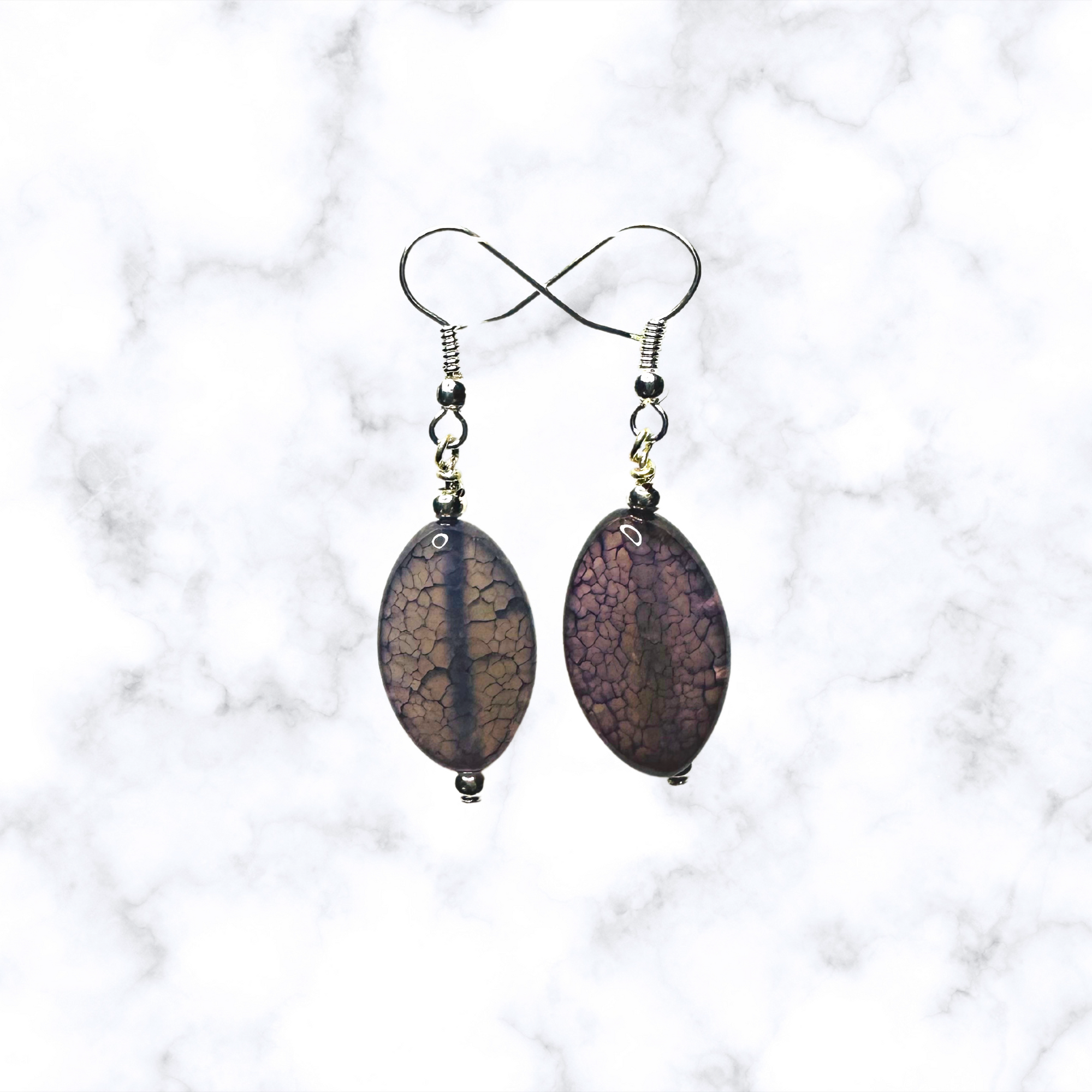 Purple Oval Earrings