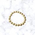 Off White Glass Pearl Stretchy Bracelet