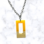 Rectangle Wood & Resin Necklace