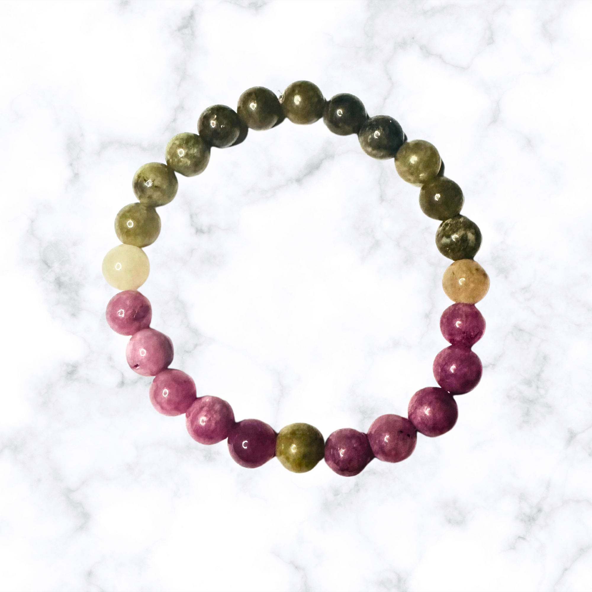 Multi-Color Glass Stretchy Bracelet