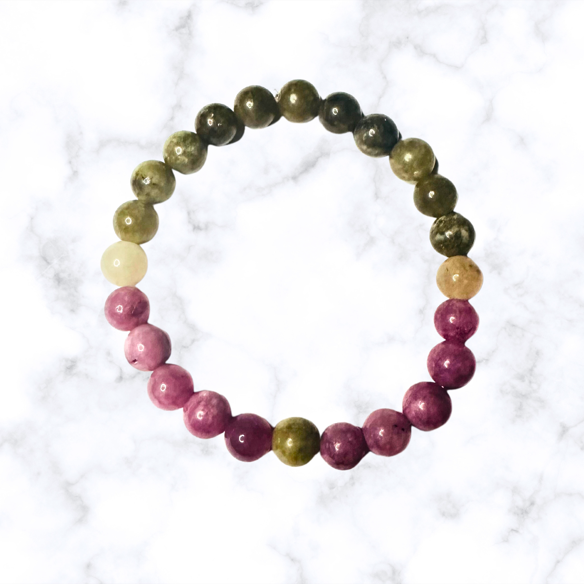 Multi-Color Glass Stretchy Bracelet