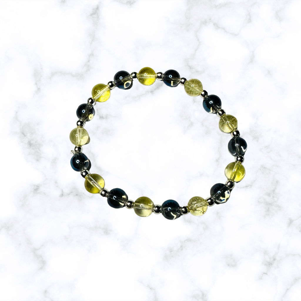 Light Yellow Glass Stretchy Bracelet