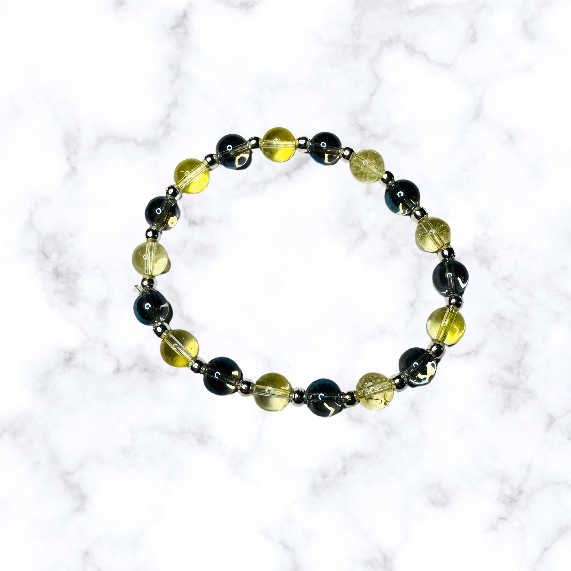 Light Yellow Glass Stretchy Bracelet
