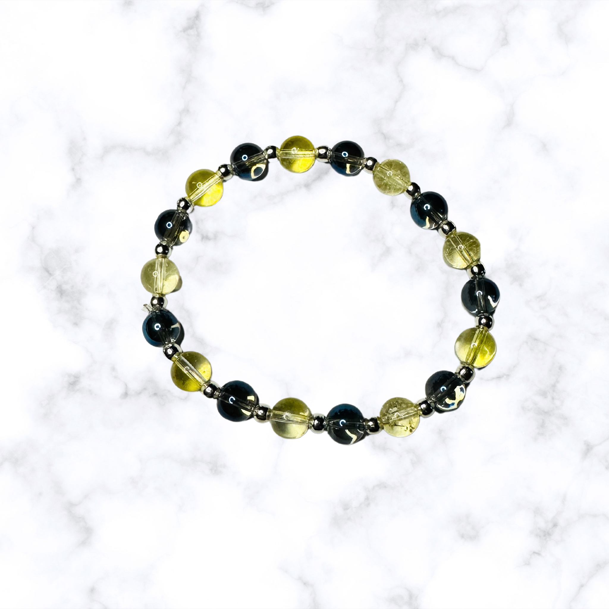 Light Yellow Glass Stretchy Bracelet