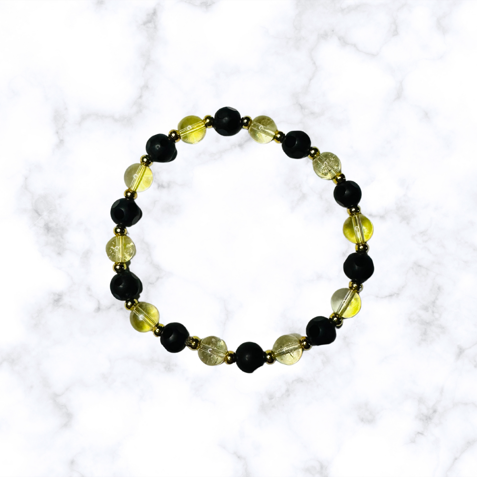 Light Yellow Glass Stretchy Bracelet