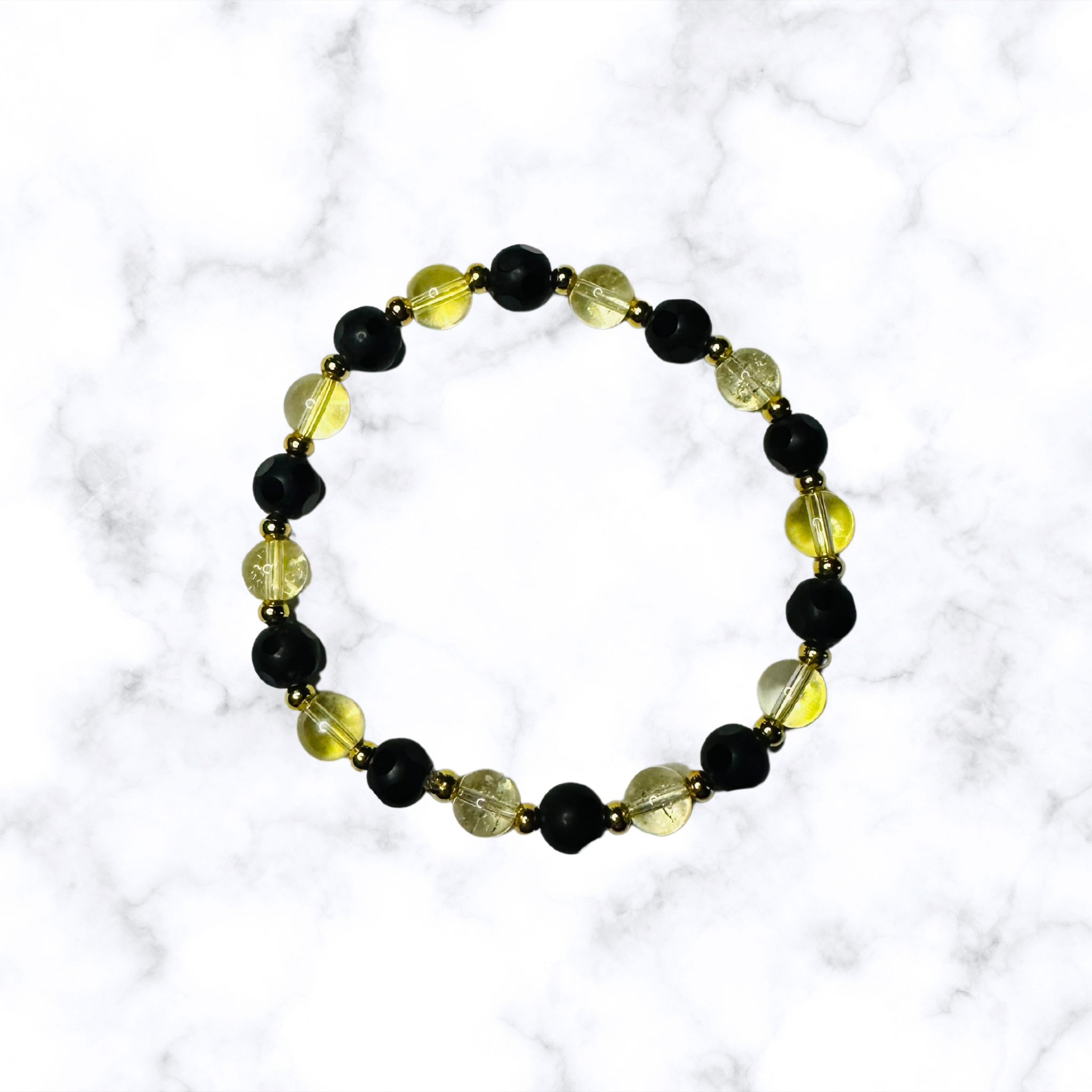Light Yellow Glass Stretchy Bracelet