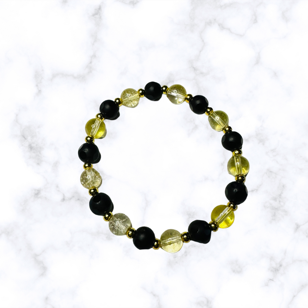 Light Yellow Glass Stretchy Bracelet