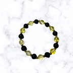 Light Yellow Glass Stretchy Bracelet
