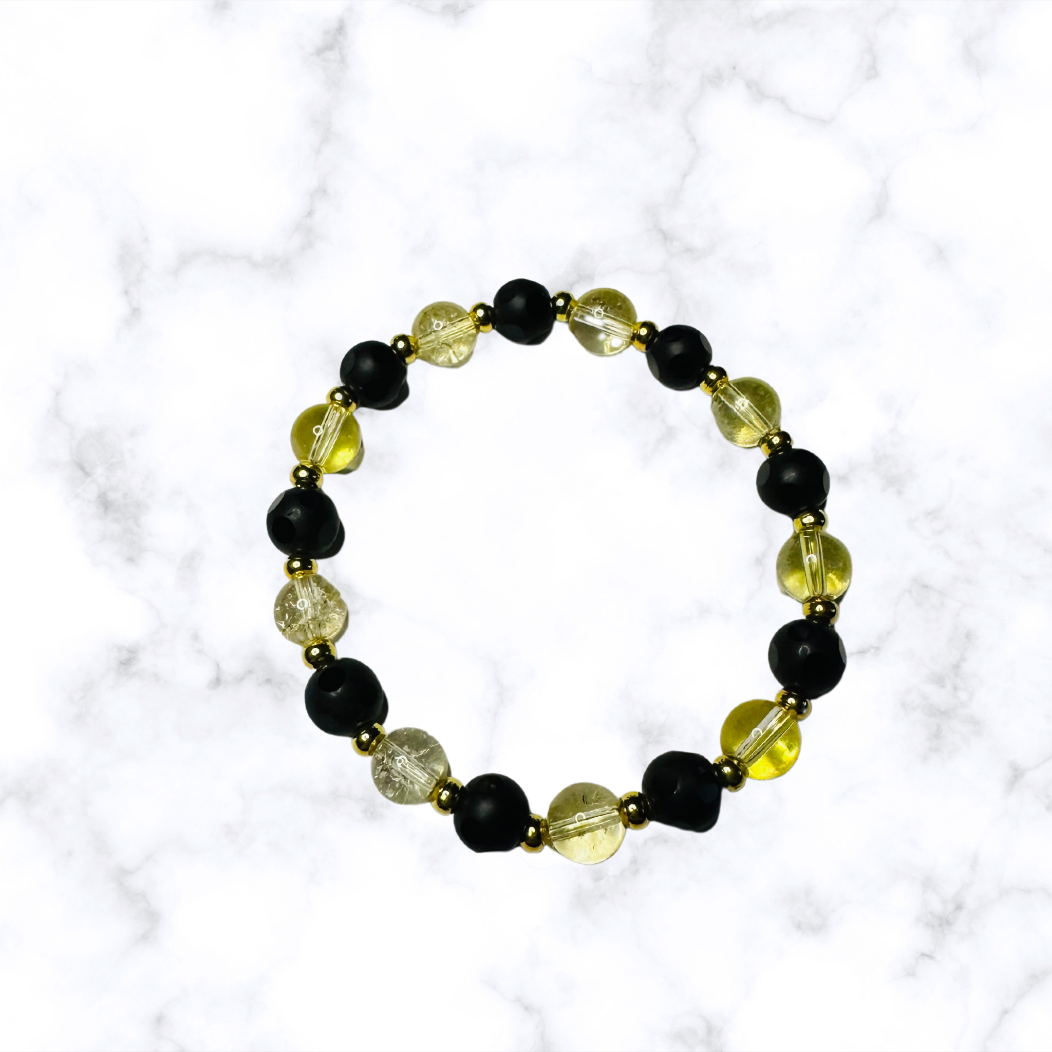 Light Yellow Glass Stretchy Bracelet