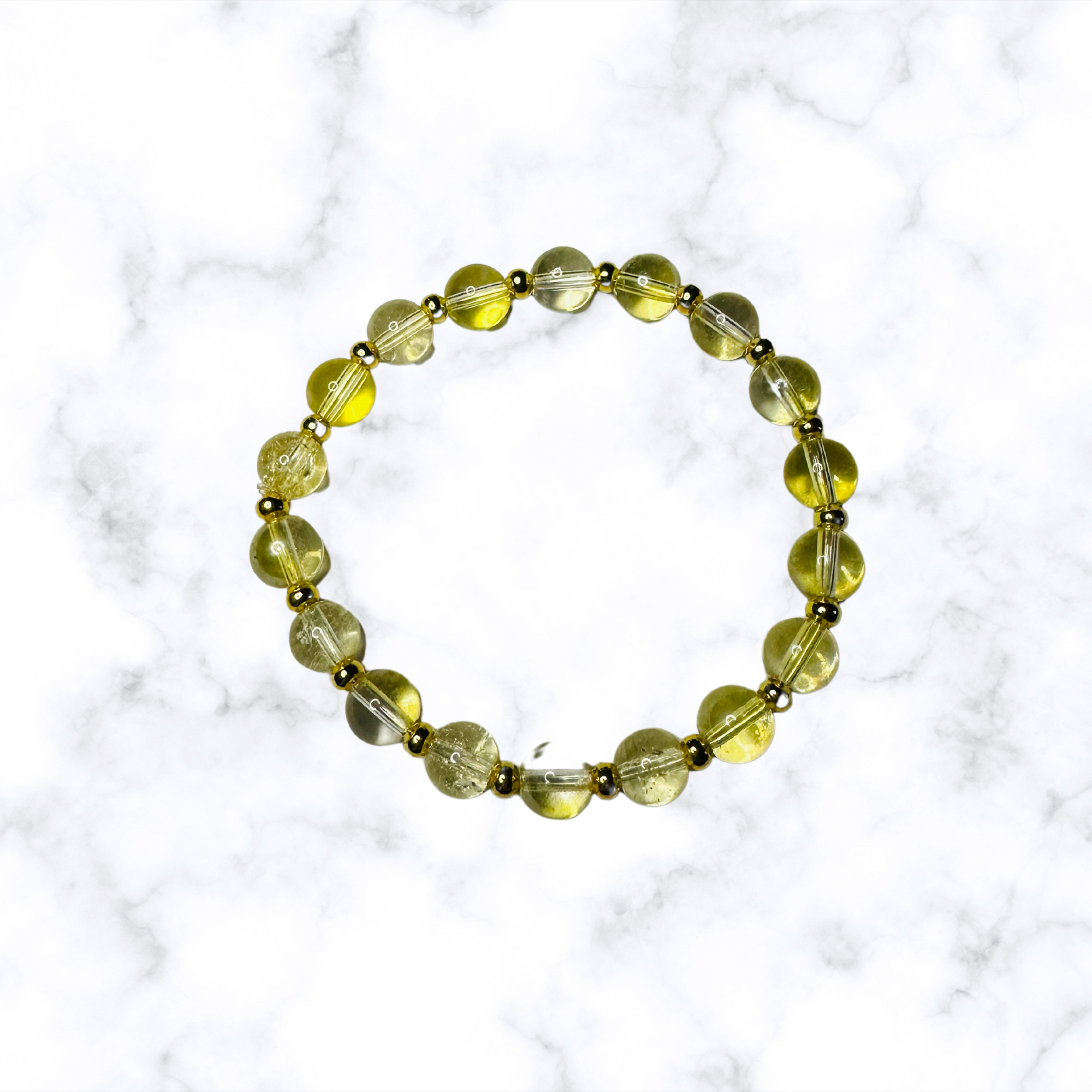 Light Yellow Glass Stretchy Bracelet