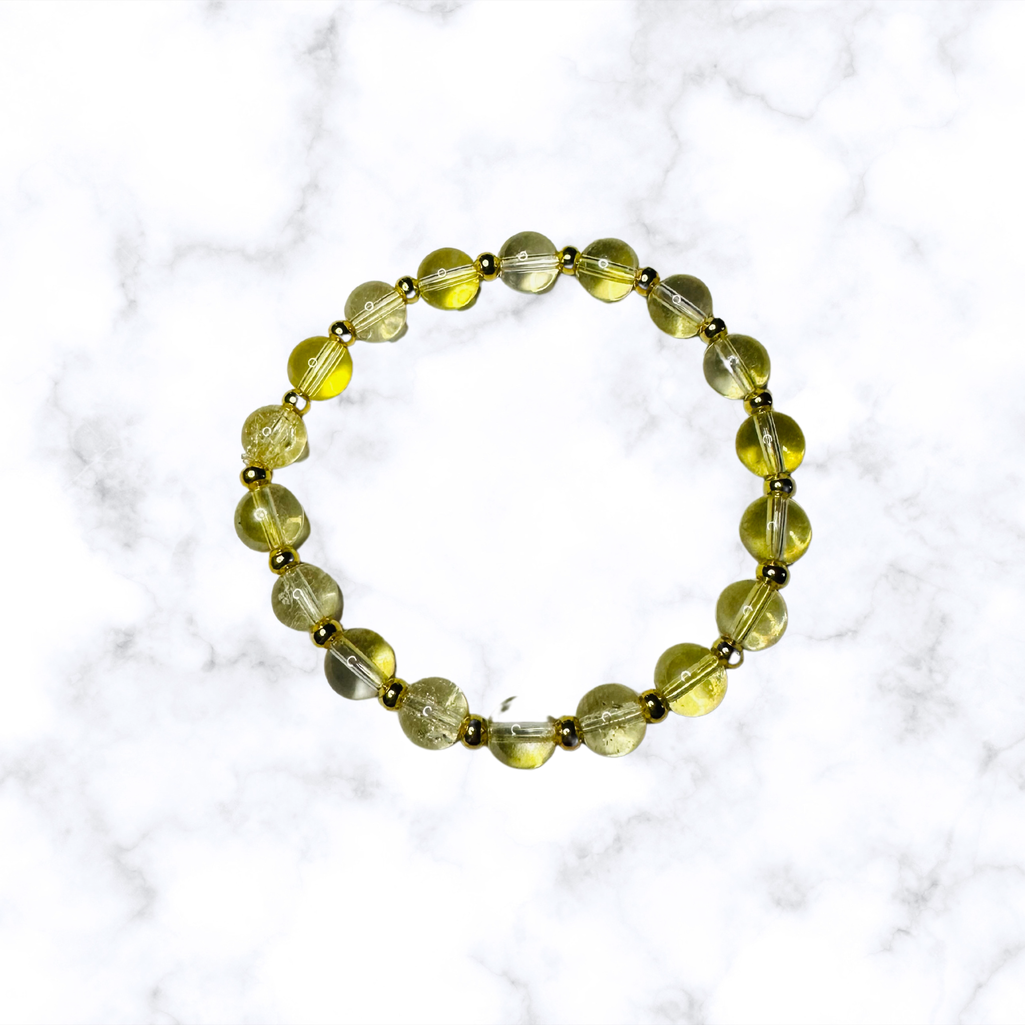 Light Yellow Glass Stretchy Bracelet