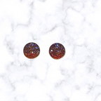 12mm Druzy Silver Post Earrings