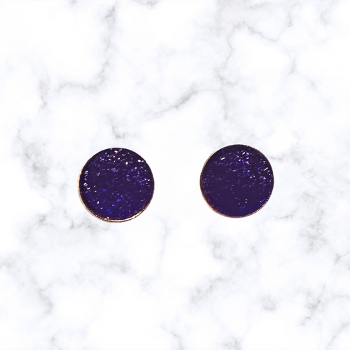 12mm Druzy Rose Gold Post Earrings