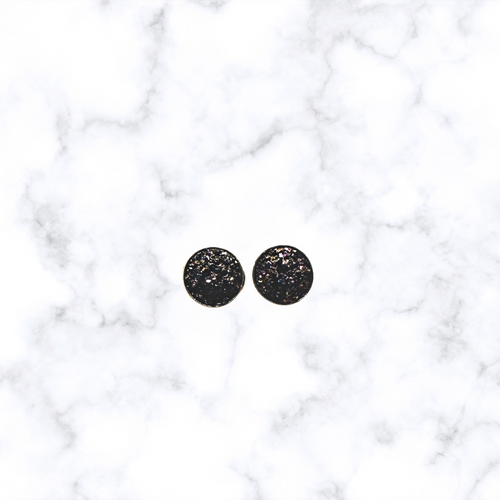 12mm Druzy Rose Gold Post Earrings