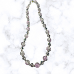 Glass Bead Necklace - Lilac Crackle 