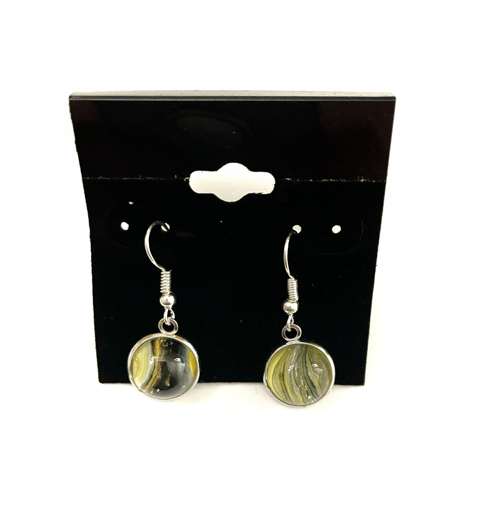 Yellow Acrylic Paint Earrings - Dangle