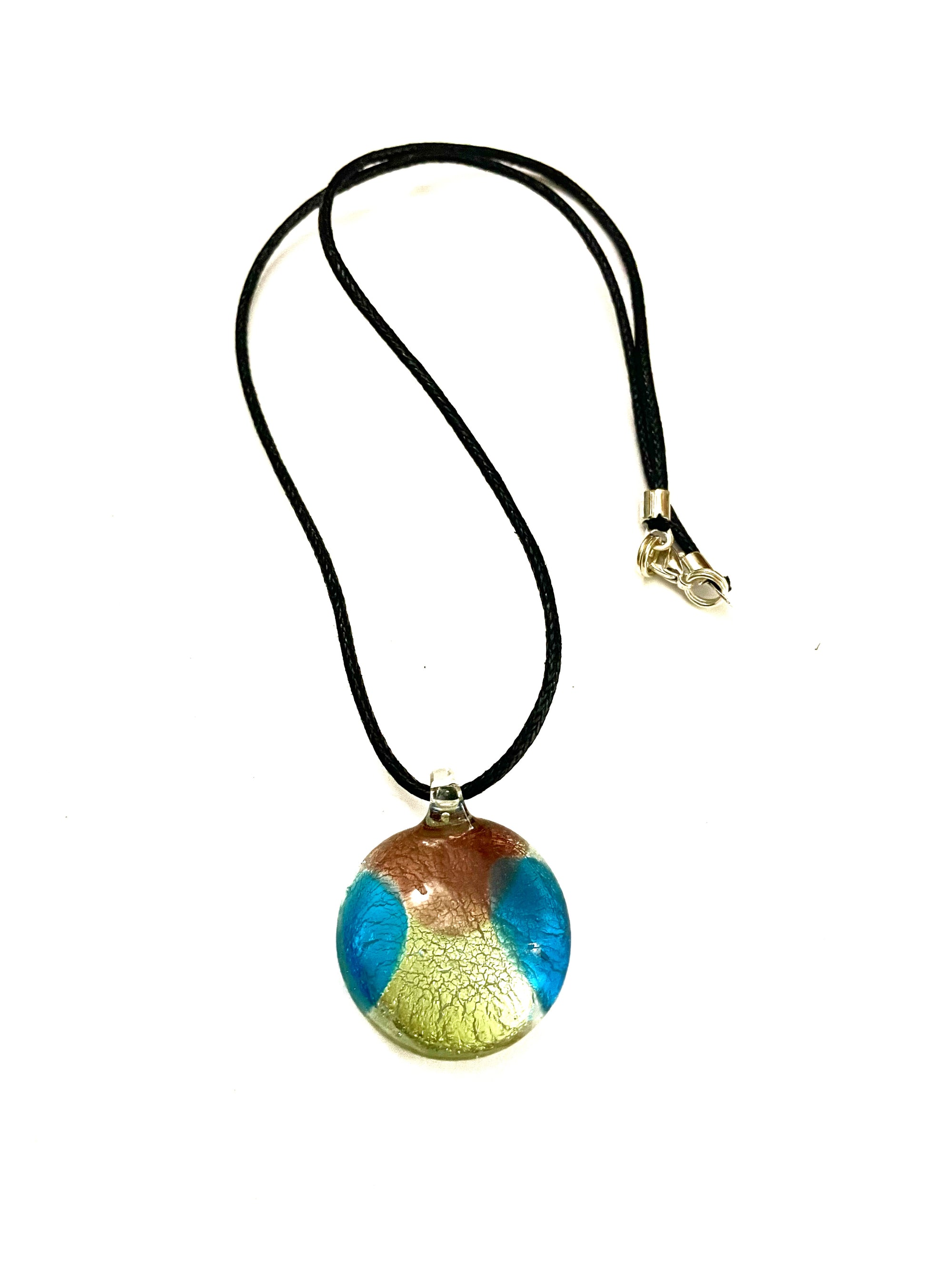 Blue, Green and Purple Glass Necklace