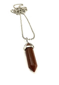 Brown Goldstone  Bullet Pendant Necklace