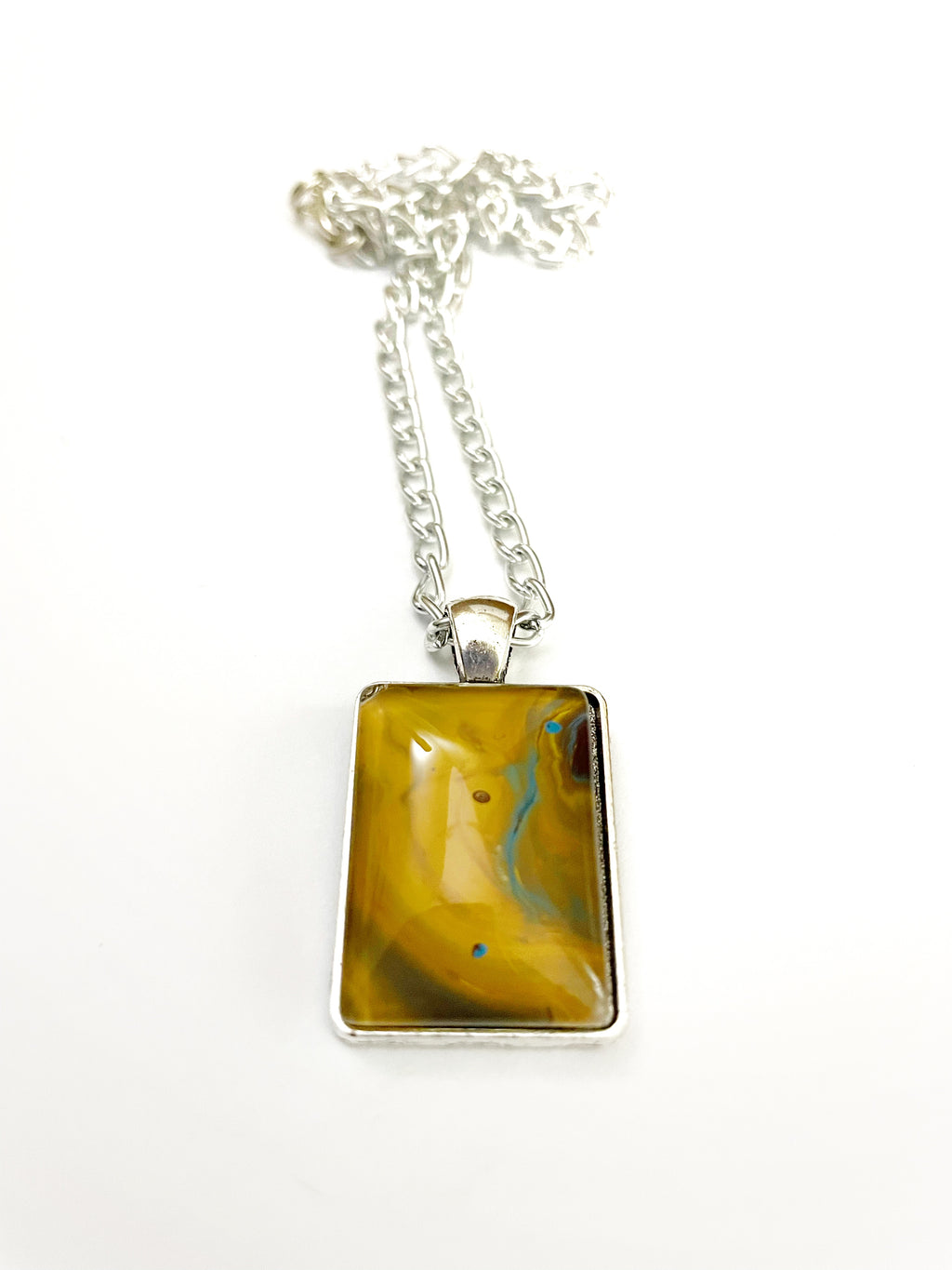 Brown, Blue and Yellow Acrylic Necklaces