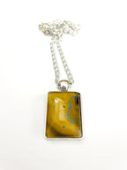 Brown, Blue and Yellow Acrylic Necklaces