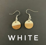 Extra Small Circle Resin & Wood  Earrings