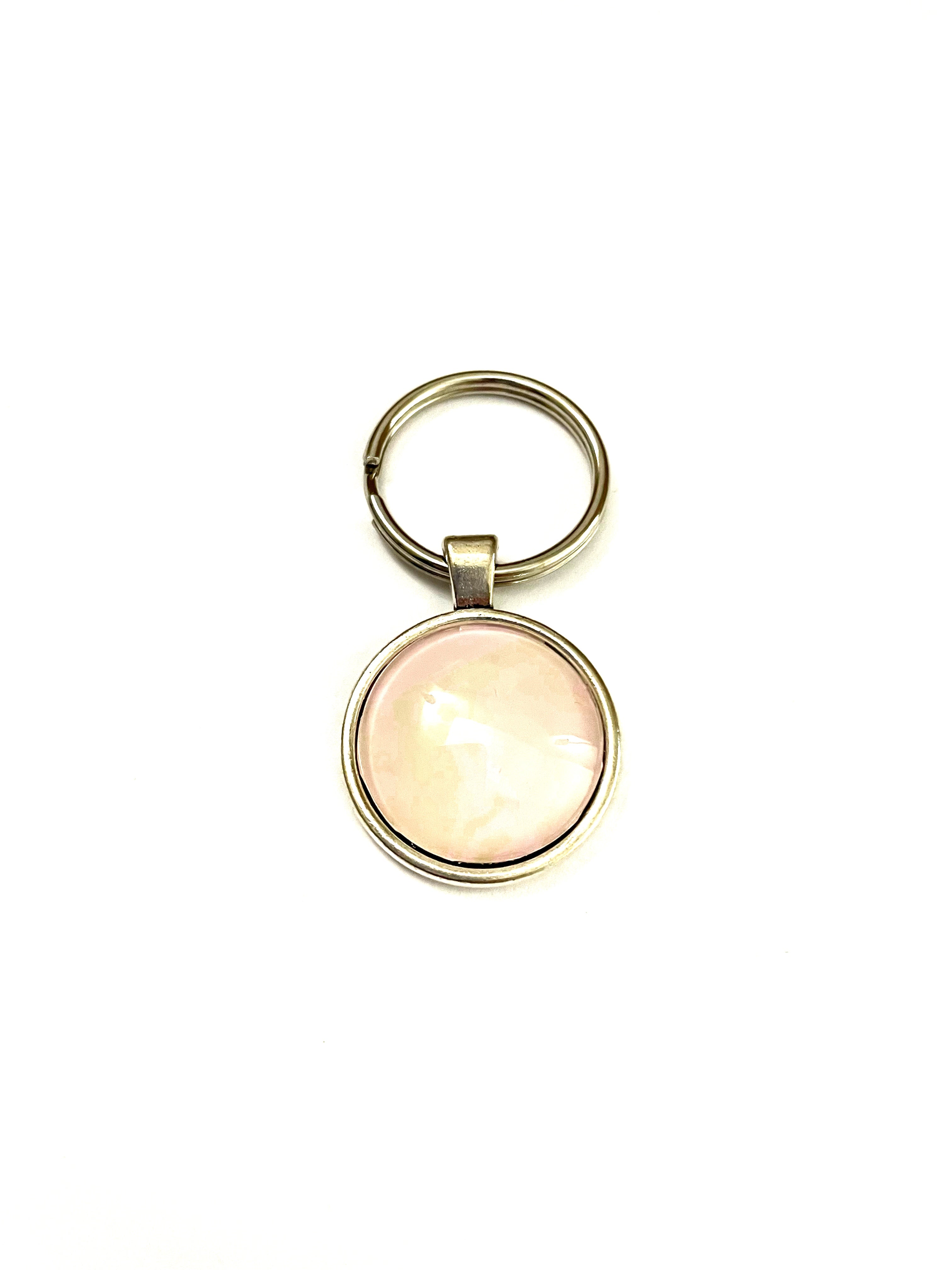 Pale Pink Acrylic Paint Key Ring