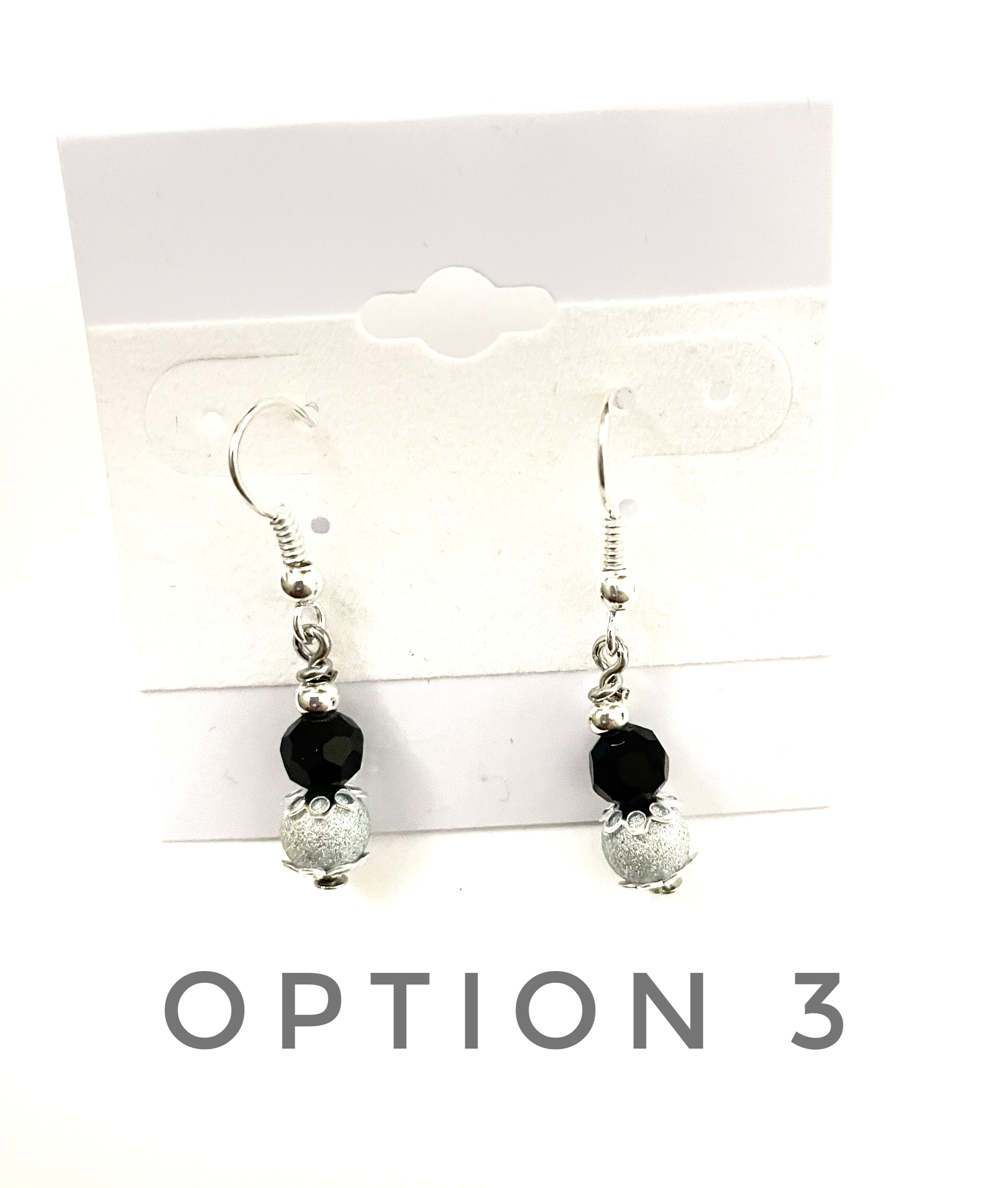 Gunmetal Druzy Glass Earrings
