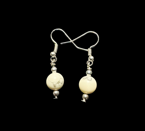 White Howlite Dangle Earrings