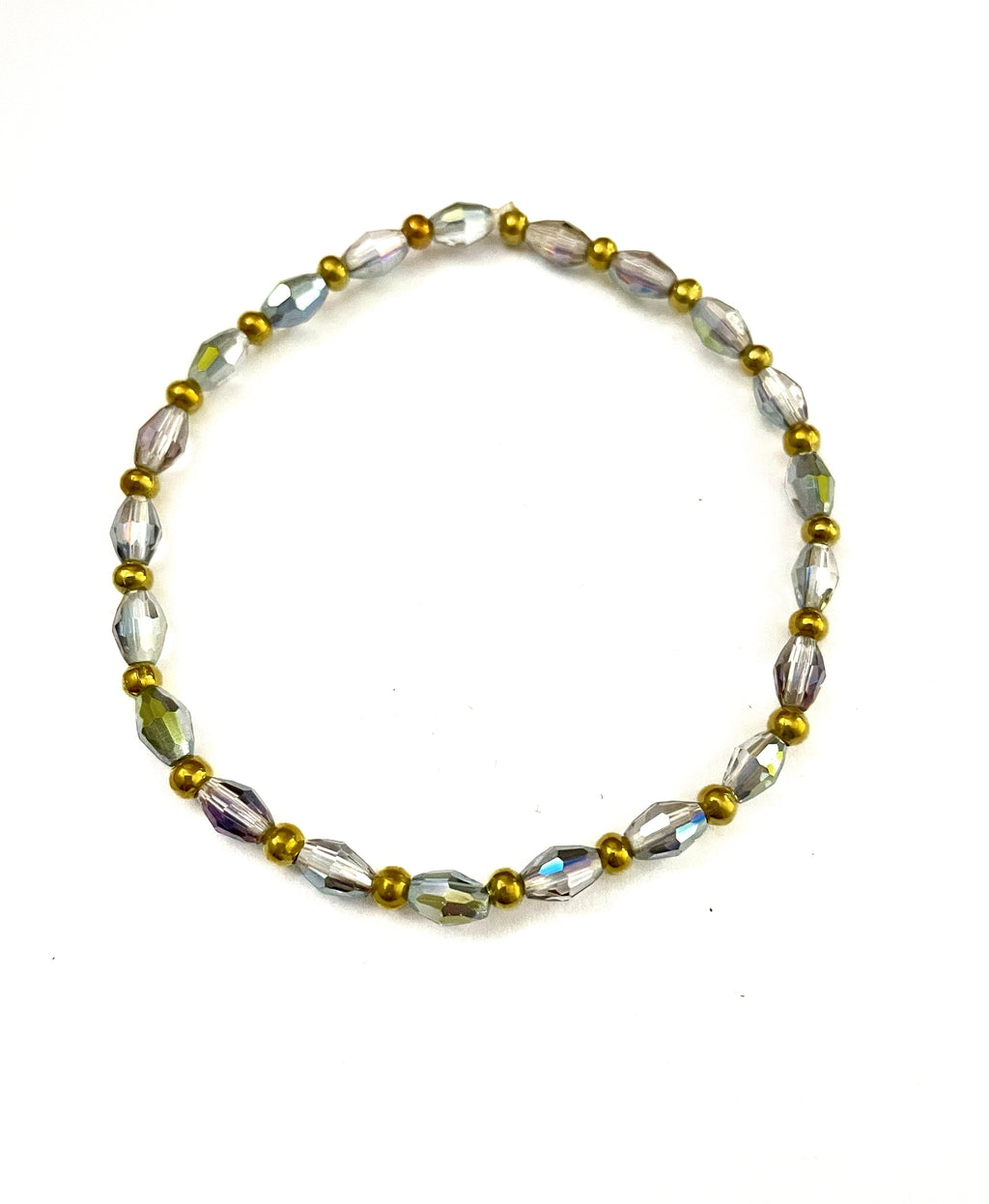 Purple Long Bicone Stretchy Bracelet - Multiple Options