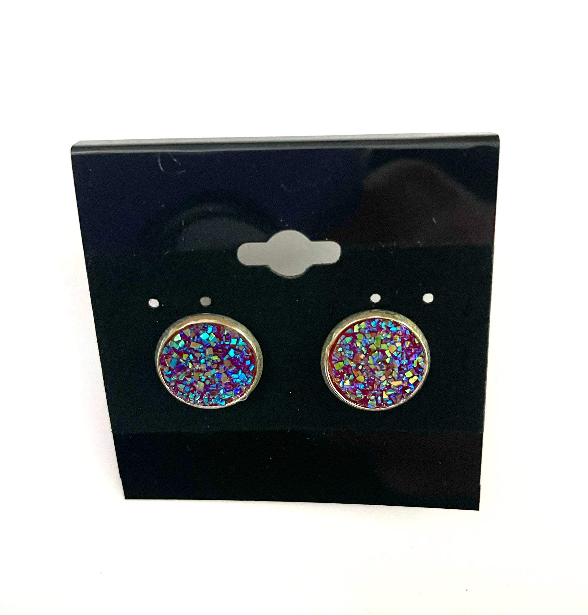 Crimson Druzy Earring