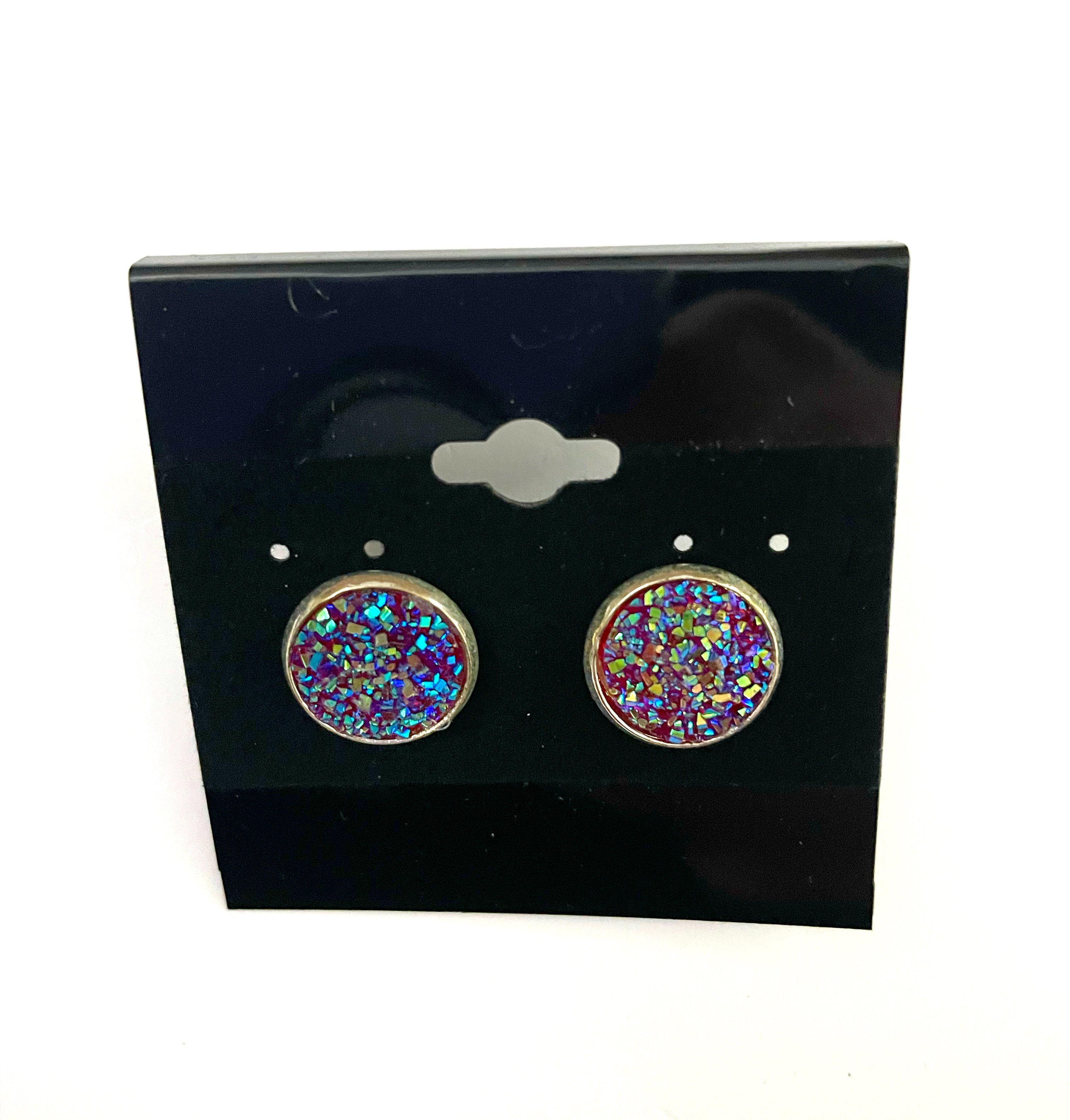Crimson Druzy Earring