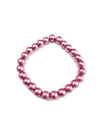 Purple Glass Pearl Stretchy Bracelet - Multiple Options