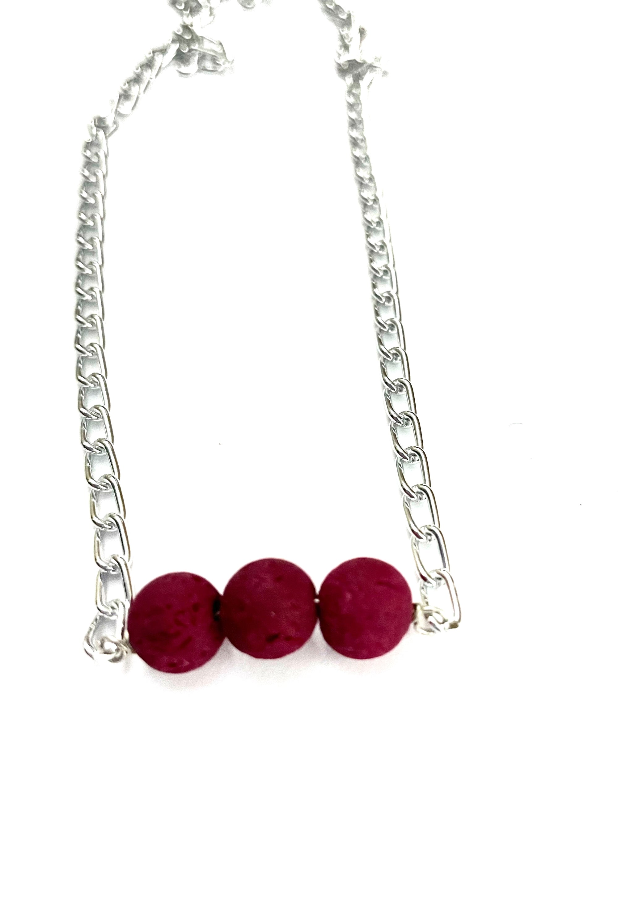 Maroon 3 Bar Lava Stone Necklace