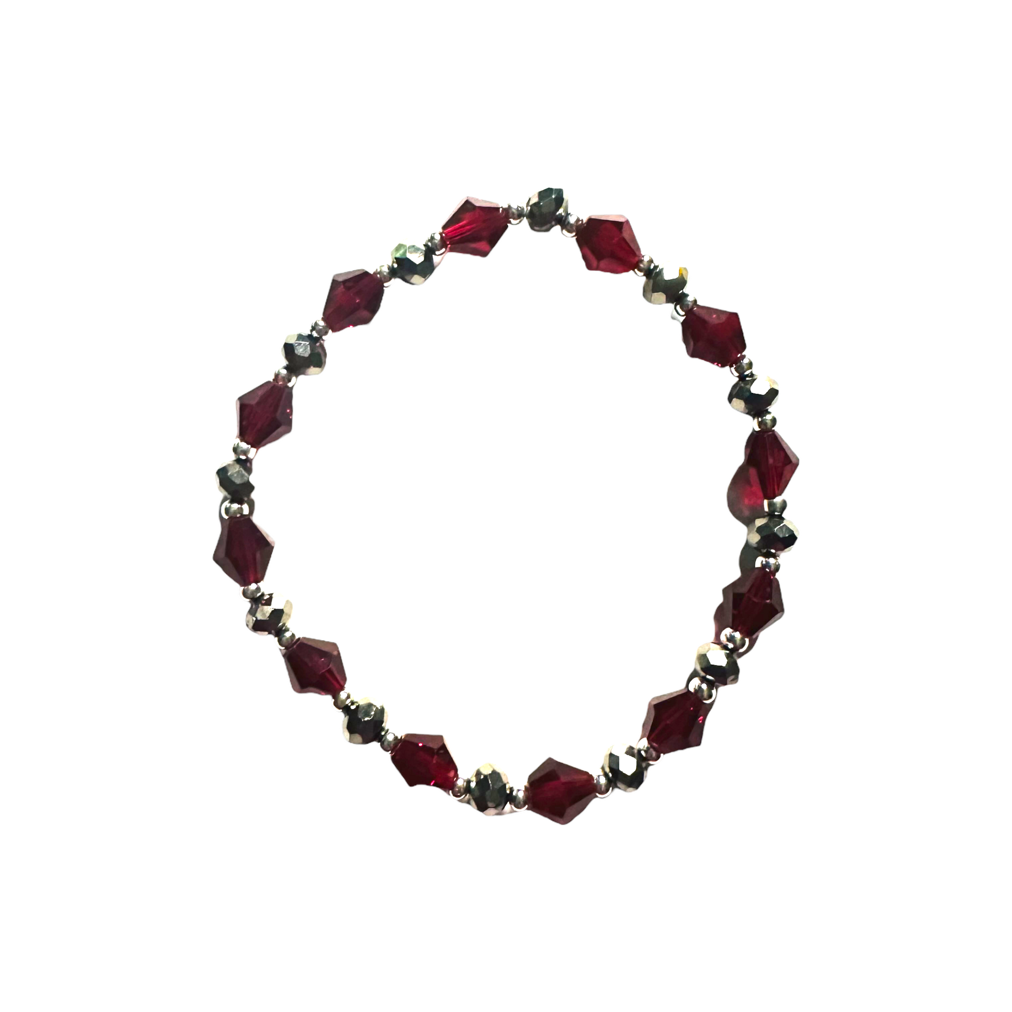 Red and Grey Bracelet and Earring Set