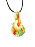 Colorful Glass on Clear Glass Necklace
