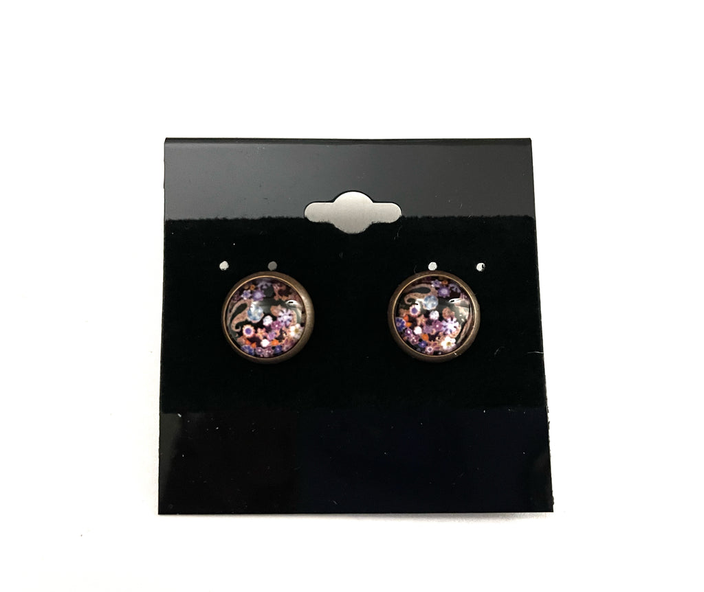 Colorful Post Earrings - Multiple Options -  Antique Bronze Posts