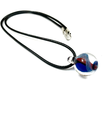 Shades of Blue Wave Glass Necklace