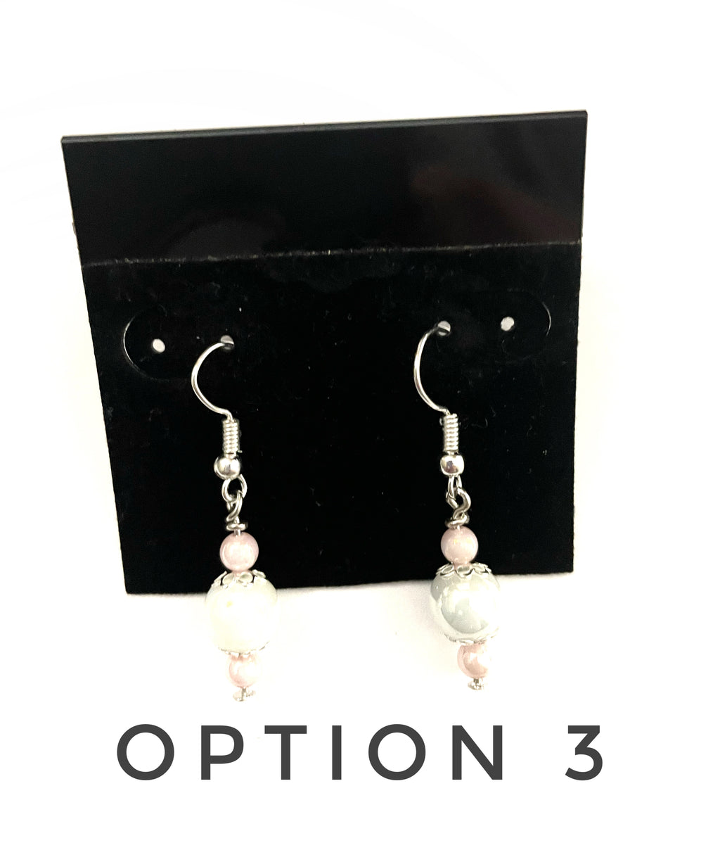 White Luster Earrings