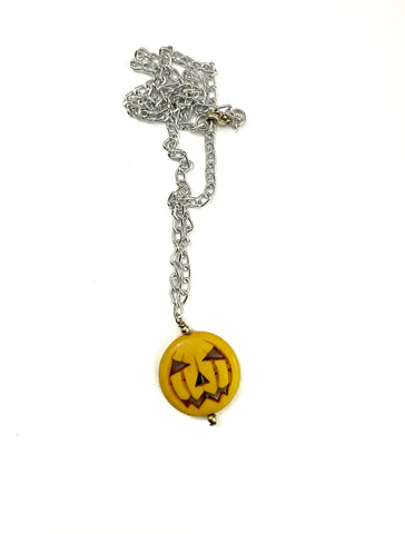 Large Pumpkin Howlite Necklace