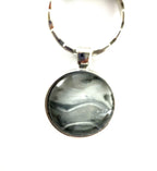 Grey Acrylic Paint Key Ring