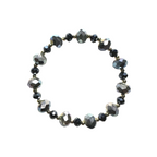 Silver Glass Stretchy Bracelet