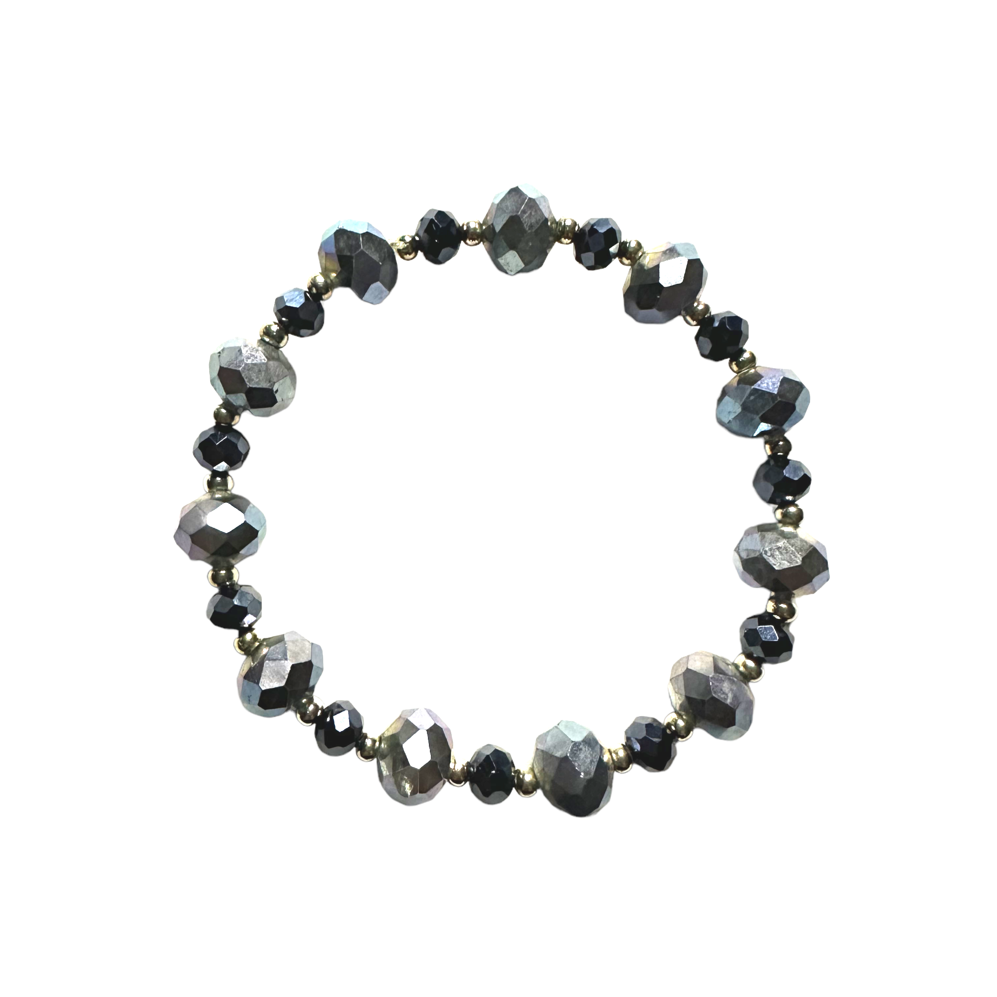 Silver Glass Stretchy Bracelet