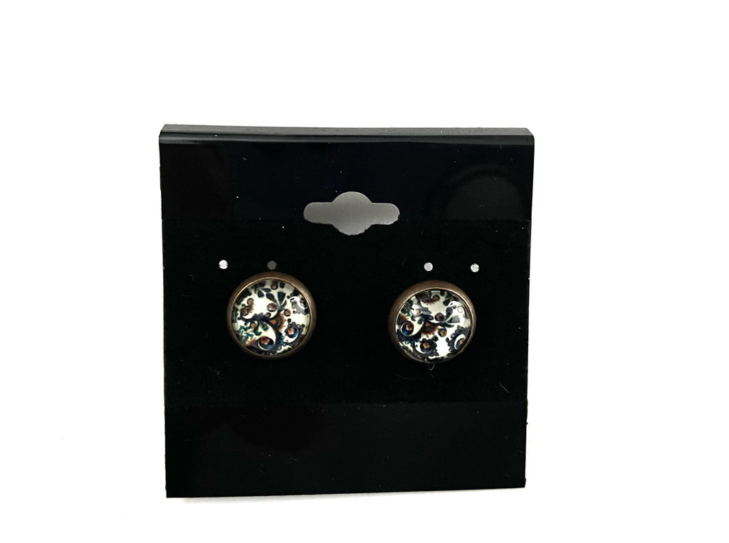 Colorful Post Earrings - Multiple Options -  Antique Bronze Posts