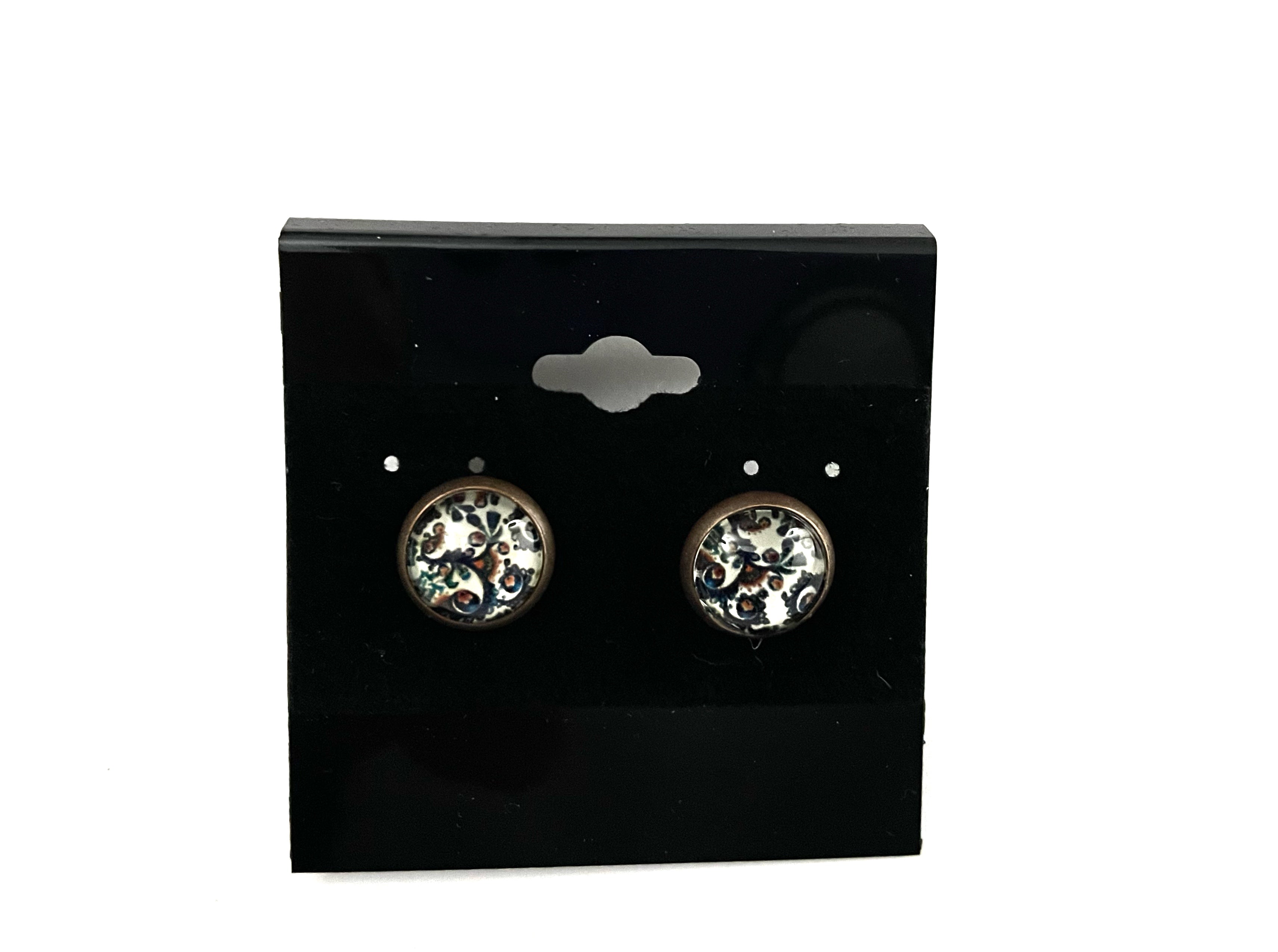 Colorful Post Earrings - Multiple Options -  Antique Bronze Posts