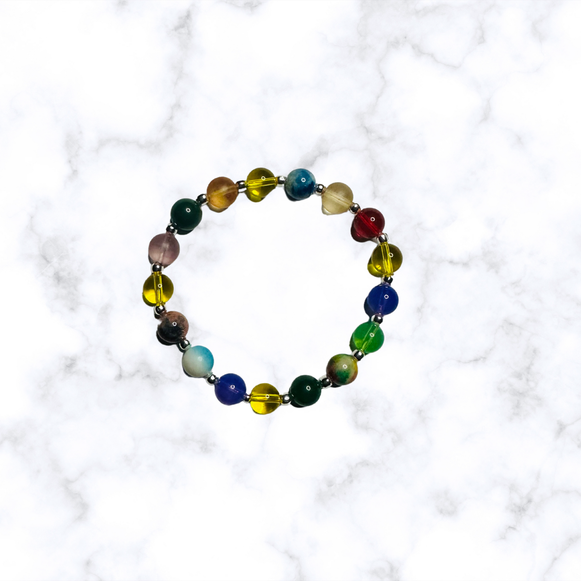 Bead Soup Glass Stretchy Bracelet