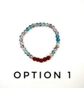 Blue and Pink Glass and Brown Lava Stone Bracelet